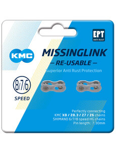 KMC KMC MissingLink 7/8 EPT Silver 7,3mm (Reusable) - POWERLINK | Pack of 40