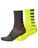 Endura Endura Coolmax® Stripe Socks Twin Pack Grey/ Yellow