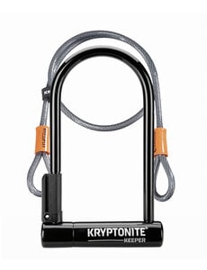 Kryptonite Keeper 12 Standard U-Lock with 4 foot Kryptoflex cable Sold Secure Silver