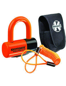 Kryptonite Kryptonite Evolution Disc Lock - Premium Pack - Orange With Pouch and Reminder Cable
