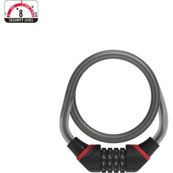 Zefal Zefal K-Traz C8 Code Combination Cable Lock (Black/Red/Silver)