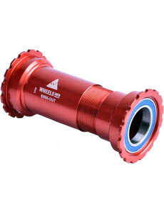  Wheels Manufacturing Bottom Bracket BB86/92 Threaded ABEC 24 Red