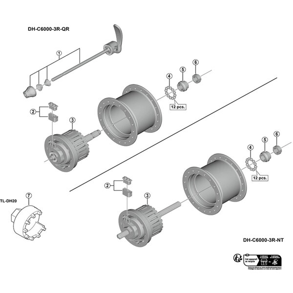 Shimano Shimano Spares DH-2R30-E left hand cone, M11 X 12 mm