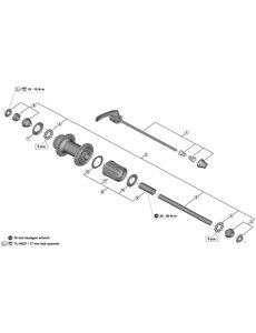 Shimano Shimano Spares FH-T610 complete quick release, 173 mm