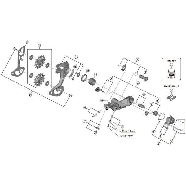 Shimano Shimano Spares RD-M9100 outer plate assembly, GS