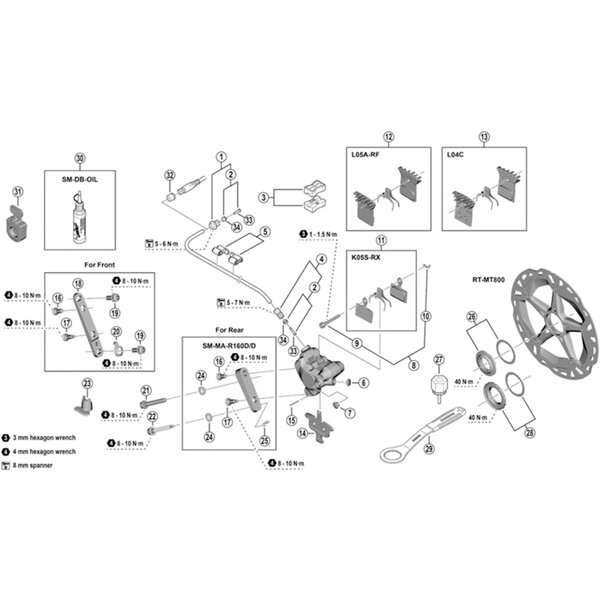 Shimano Shimano Spares BR-R8170 caliper fixing bolt, for C2 10 mm