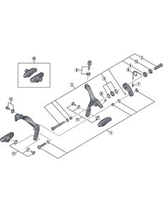 Shimano Shimano Spares BR-4700 front pivot assembly bolt 50.4 mm, pivot nut 10.5 mm