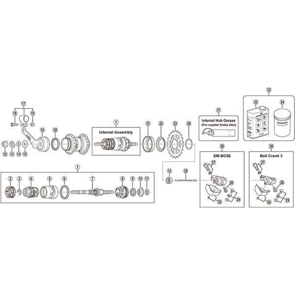 Shimano Shimano Spares SG-3C41 Nexus ball retainer L 3/16 x 14