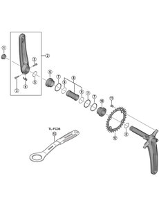 Shimano Shimano Spares FC-MT511-1 left hand crank arm unit, 175 mm