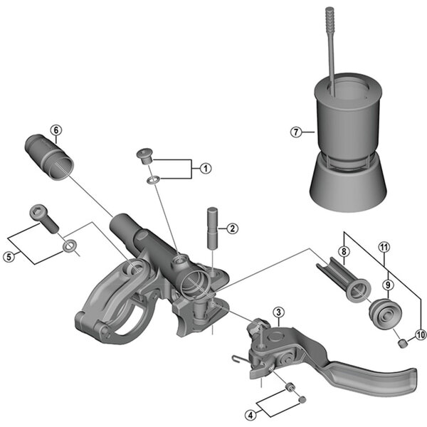 Shimano Shimano Spares BL-M7100 right hand lever member unit