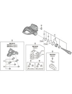 Shimano Shimano Spares PD-R9100 pedal axle assembly, left hand, 4 mm longer type