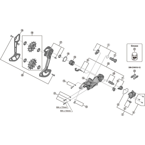 Shimano Shimano Spares RD-M9120 outer plate assembly, SGS