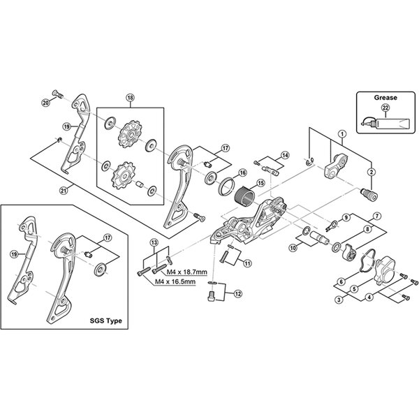 Shimano Shimano Spares RD-M985 outer plate assembly, GS-type