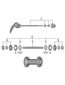 Shimano Shimano Spares HB-3500 complete hub axle 108 mm