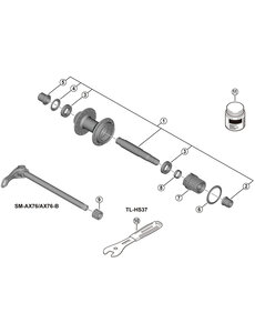 Shimano Shimano Spares FH-MT410 complete hub axle