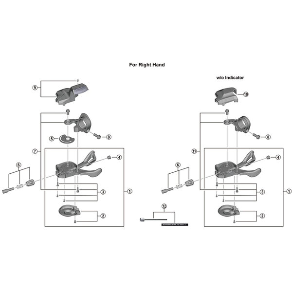 Shimano Shimano Spares SL-M6000 right hand bracket and fixing bolt, for without indicator type