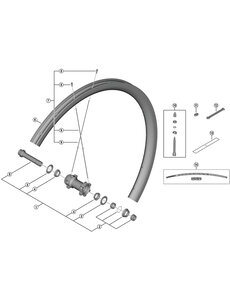 Shimano Shimano Spares WH-RX570-TL-F12 complete hub axle, 100 mm