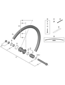 Shimano Shimano Spares WH-RX570-TL-R12 complete hub axle, 142 mm