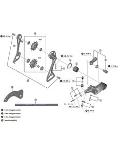 Shimano Shimano Spares RD-R7000 cable adjusting bolt unit