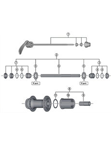 Shimano Shimano Spares FH-RM66 complete hub axle 146 mm