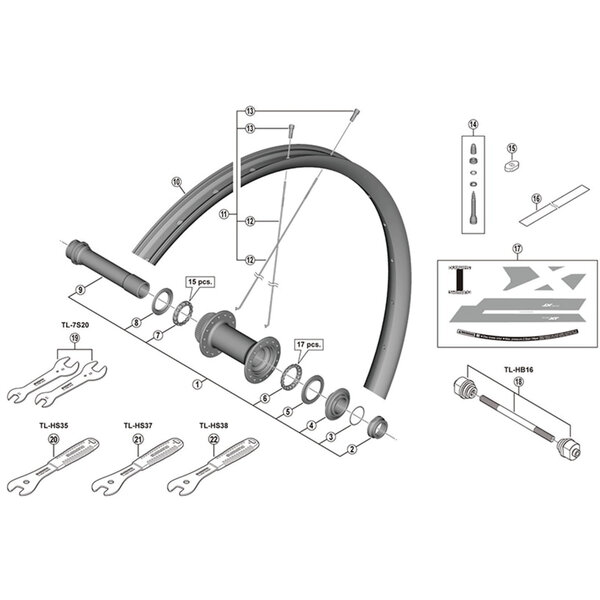 Shimano Shimano Spares WH-M8120-TL-F15-B-29 spoke, 293 mm