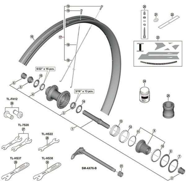 Shimano Shimano Spares WH-M8120-TL-R15-B-29 spoke, 290 mm