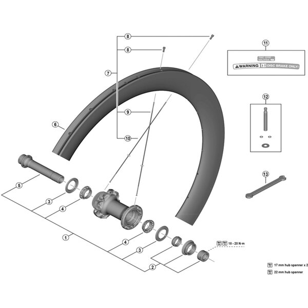 Shimano Shimano Spares WH-R9270-C60-HR-TU-F left hand spoke, 252 mm
