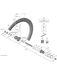 Shimano Shimano Spares WH-R9270-C60-HR-TU-R left hand spoke, 245 mm