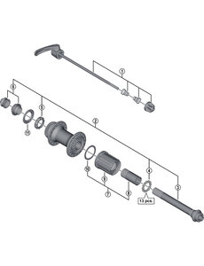 Shimano Shimano Spares FH-M785 complete hub axle