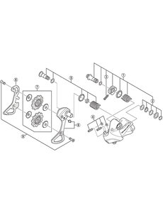 Shimano Shimano Spares RD-9070 plate axle assembly
