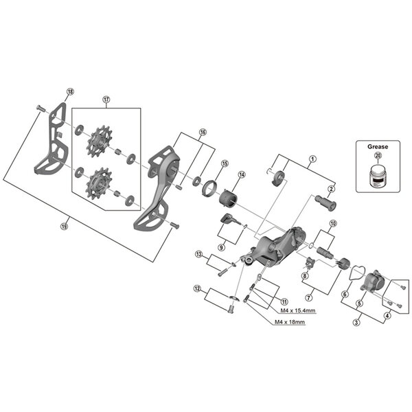Shimano Shimano Spares RD-M5100 bracket axle unit