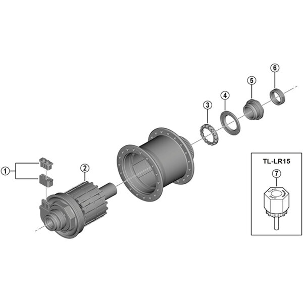 Shimano Shimano Spares DH-UR705 internal assembly, black