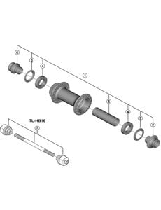 Shimano Shimano Spares HB-MT410-B complete hub axle