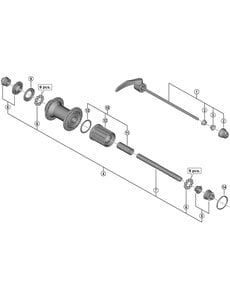 Shimano Shimano Spares FH-R7000 complete hub axle