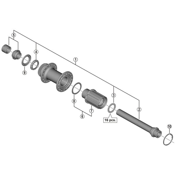 Shimano Shimano Spares FH-R7070 hub axle