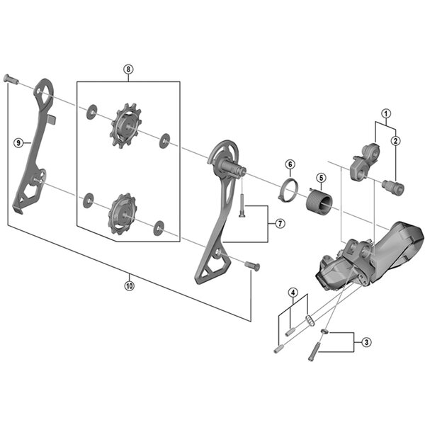 Shimano Shimano Spares RD-R8050-GS outer plate and fixing bolt