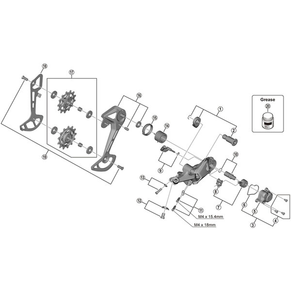 Shimano Shimano Spares RD-M5100 outer plate assembly, SGS
