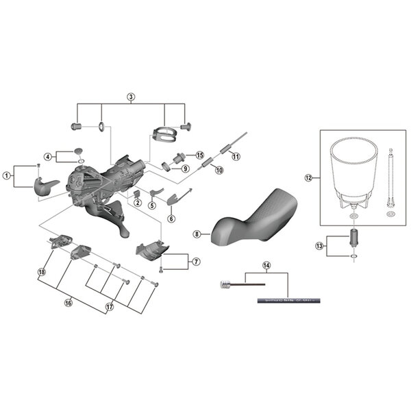 Shimano Shimano Spares ST-R9120 right hand name plate R and fixing screw