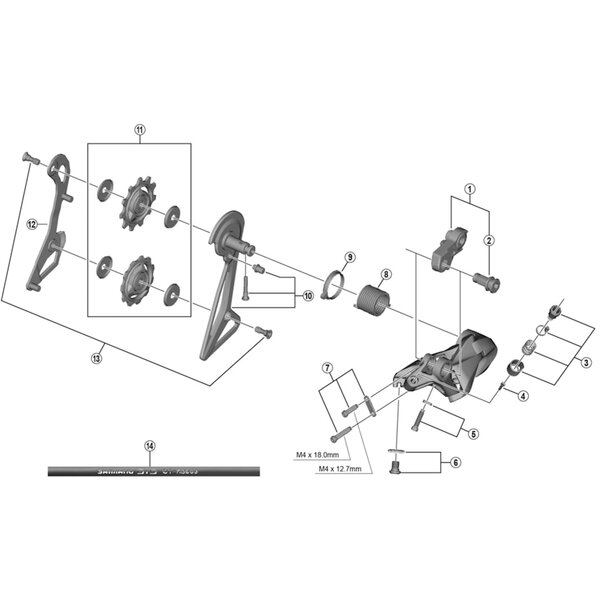 Shimano Shimano Spares RD-R9100 bracket axle unit for normal type