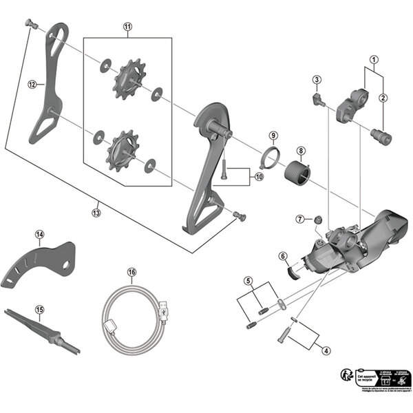 Shimano Shimano Spares RD-R9250 B-axle 2 for direct mount type