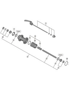 Shimano Shimano Spares FH-UR600 complete quick release, 168 mm