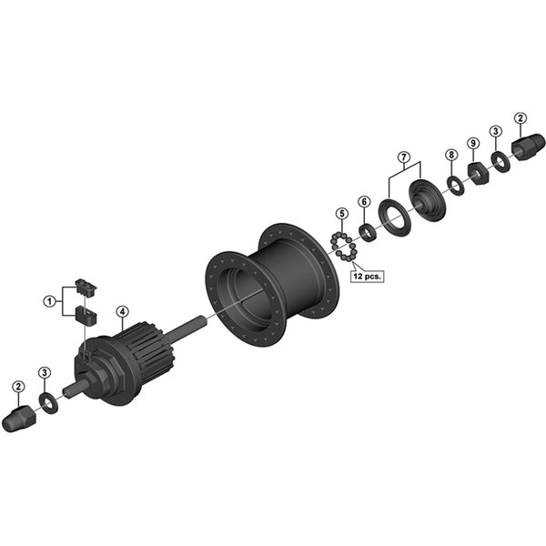 Shimano Shimano Spares Nexus HB-IM40 front cap nut M9