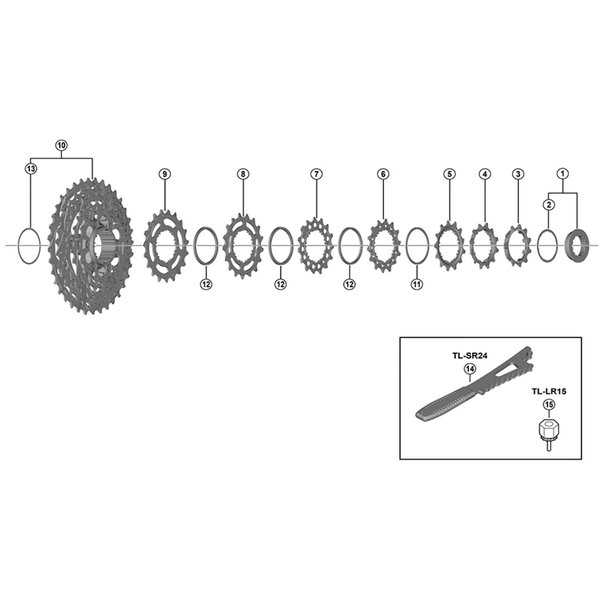 Shimano Shimano Spares CS-R7100 sprocket, 11T C, built in spacer type