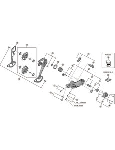 Shimano Shimano Spares RD-M6100 bracket axle unit