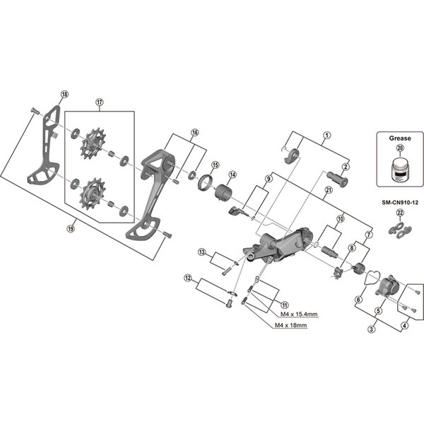 Shimano Shimano Spares RD-M6100 bracket axle unit