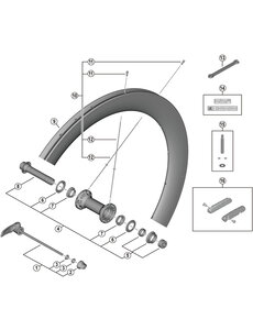 Shimano Shimano Spares WH-R9200-C50-TU-F complete hub axle