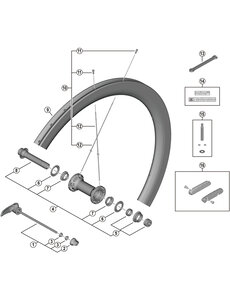 Shimano Shimano Spares WH-R9200-C50-TU-F spoke, 261 mm