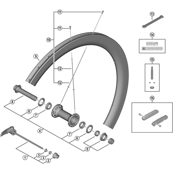 Shimano Shimano Spares WH-R9200-C50-TU-F spoke, 261 mm