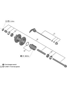 Shimano Shimano Spares WH-R501 complete quick release 168 mm, black