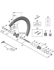 Shimano Shimano Spares WH-R9200-C50-TU-R complete hub axle